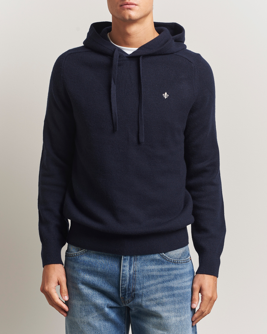 Heren | Truien | Morris | Hertford Lambswool Hoodie Navy