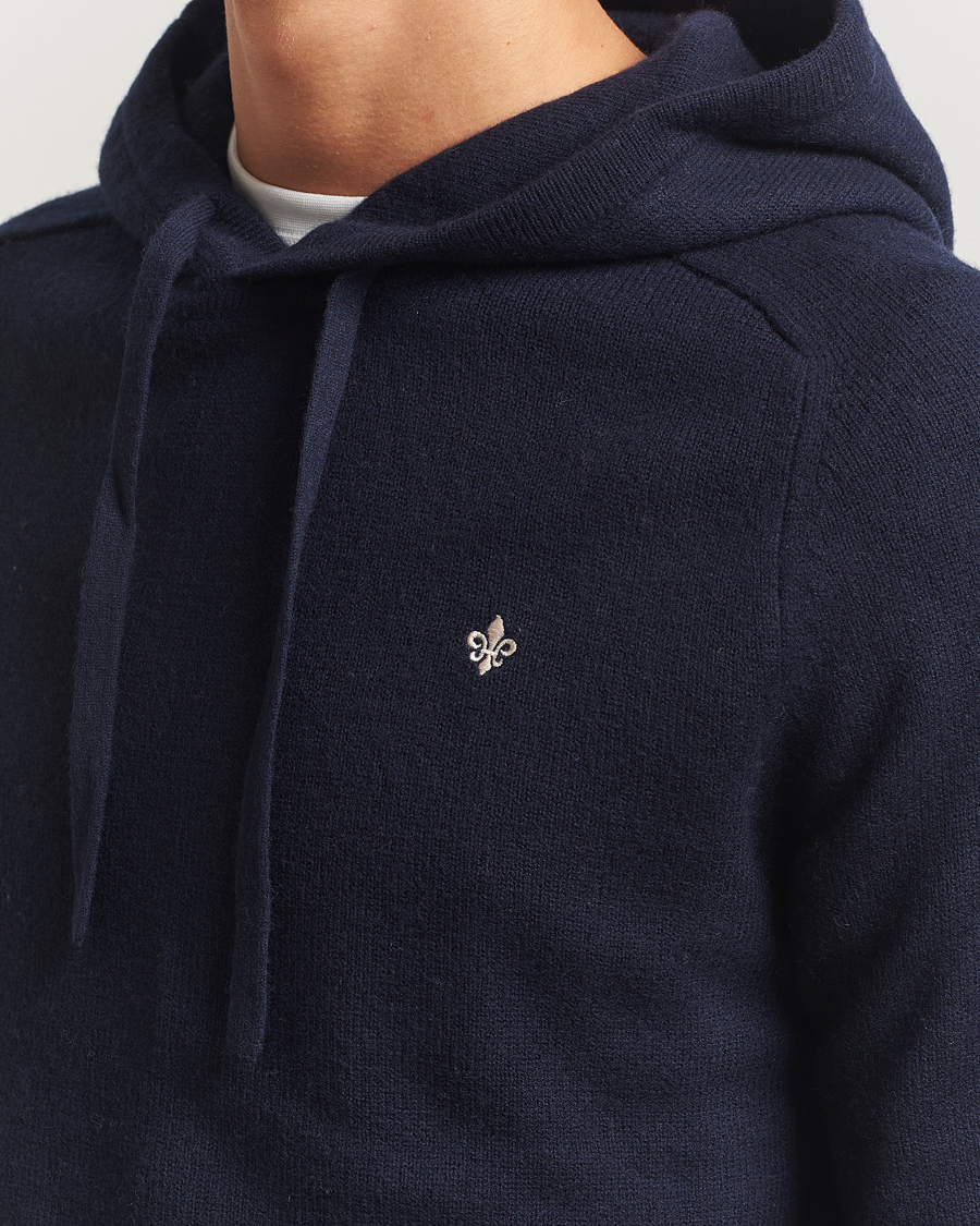 Heren | Truien | Morris | Hertford Lambswool Hoodie Navy