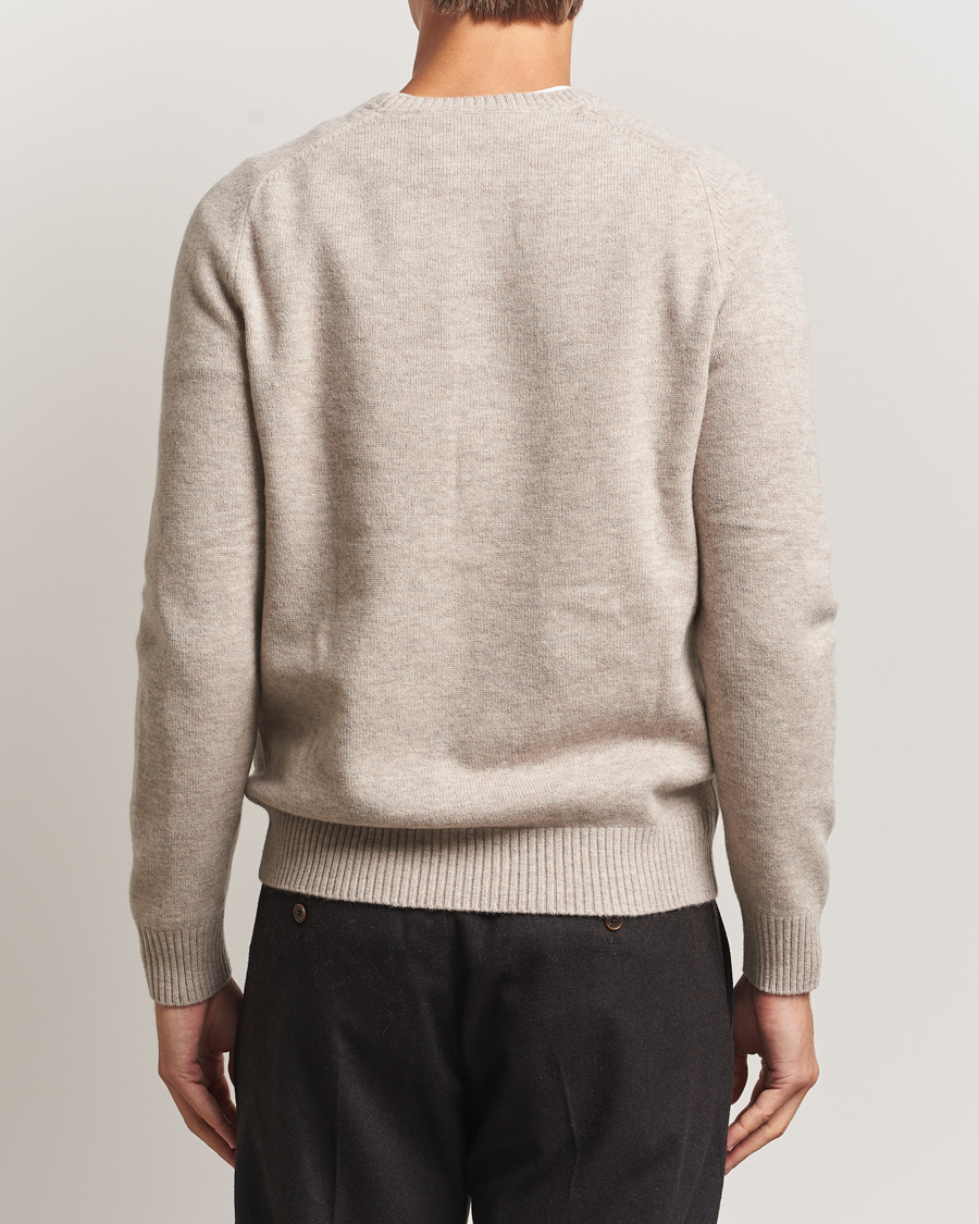 Heren | Truien | Morris | Hertford Lambswool Merino Crew Neck Khaki