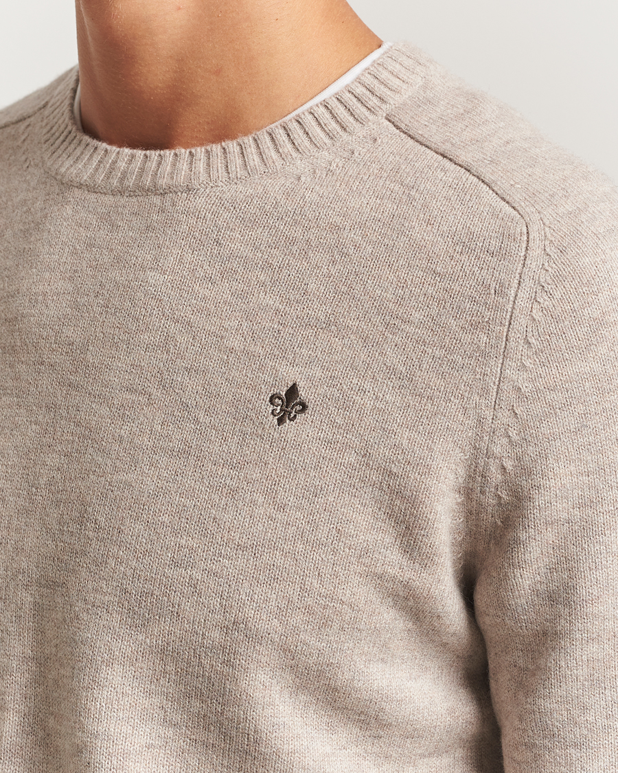 Heren | Truien | Morris | Hertford Lambswool Merino Crew Neck Khaki