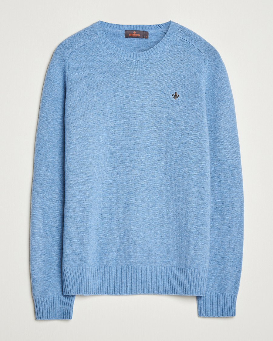 Homme | Pulls Et Tricots | Morris | Hertford Lambswool Merino Crew Neck Light Blue