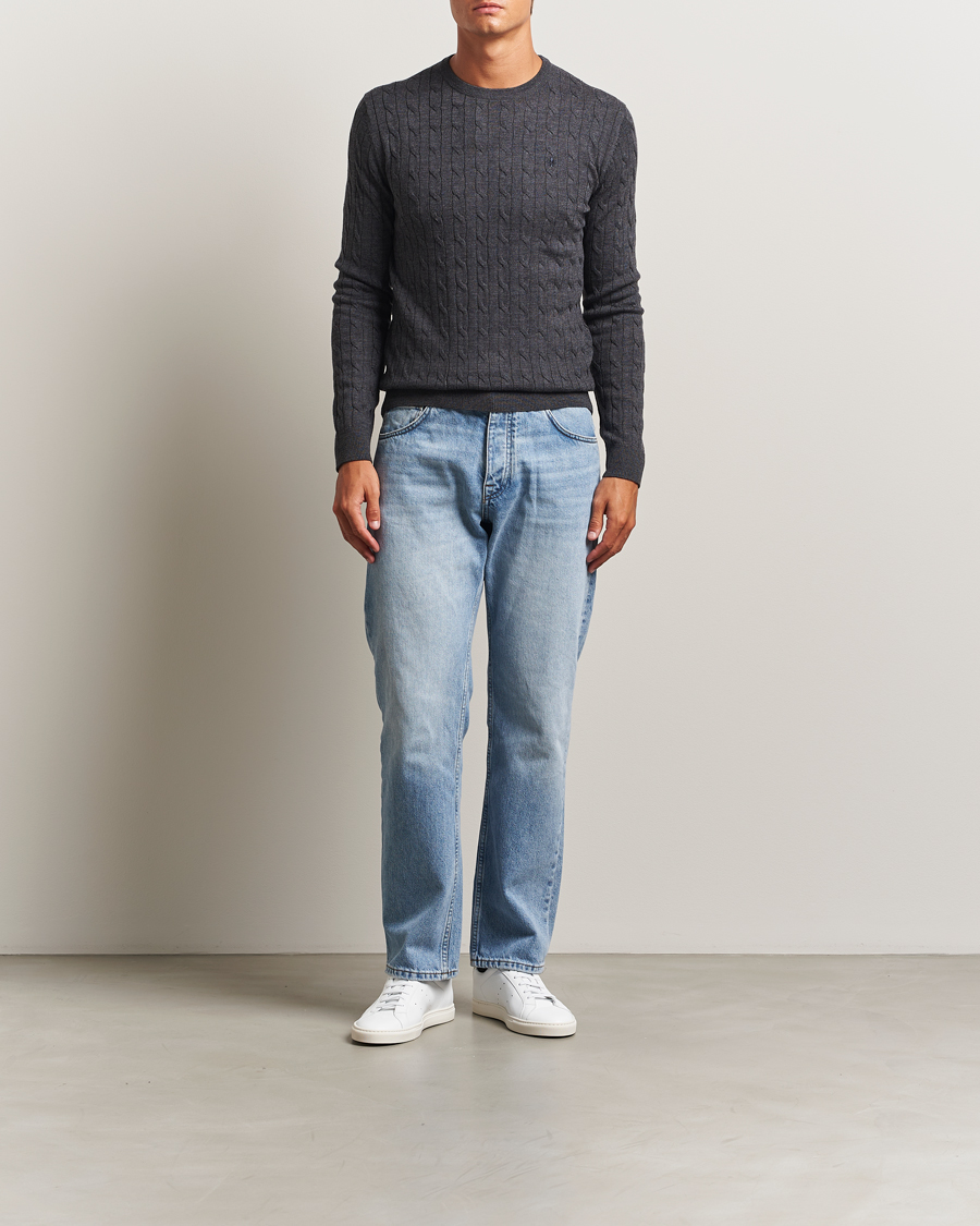 Homme | Pulls Et Tricots | Morris | Merino Cable O-Neck Grey