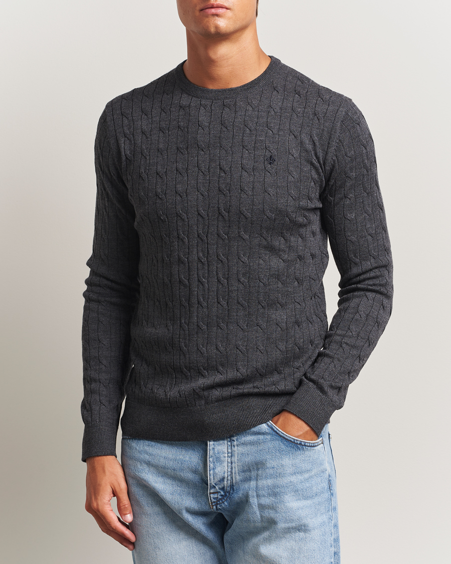 Homme | Pulls Et Tricots | Morris | Merino Cable O-Neck Grey