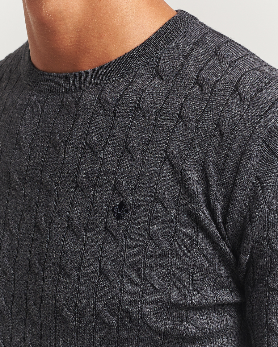 Homme | Pulls Et Tricots | Morris | Merino Cable O-Neck Grey