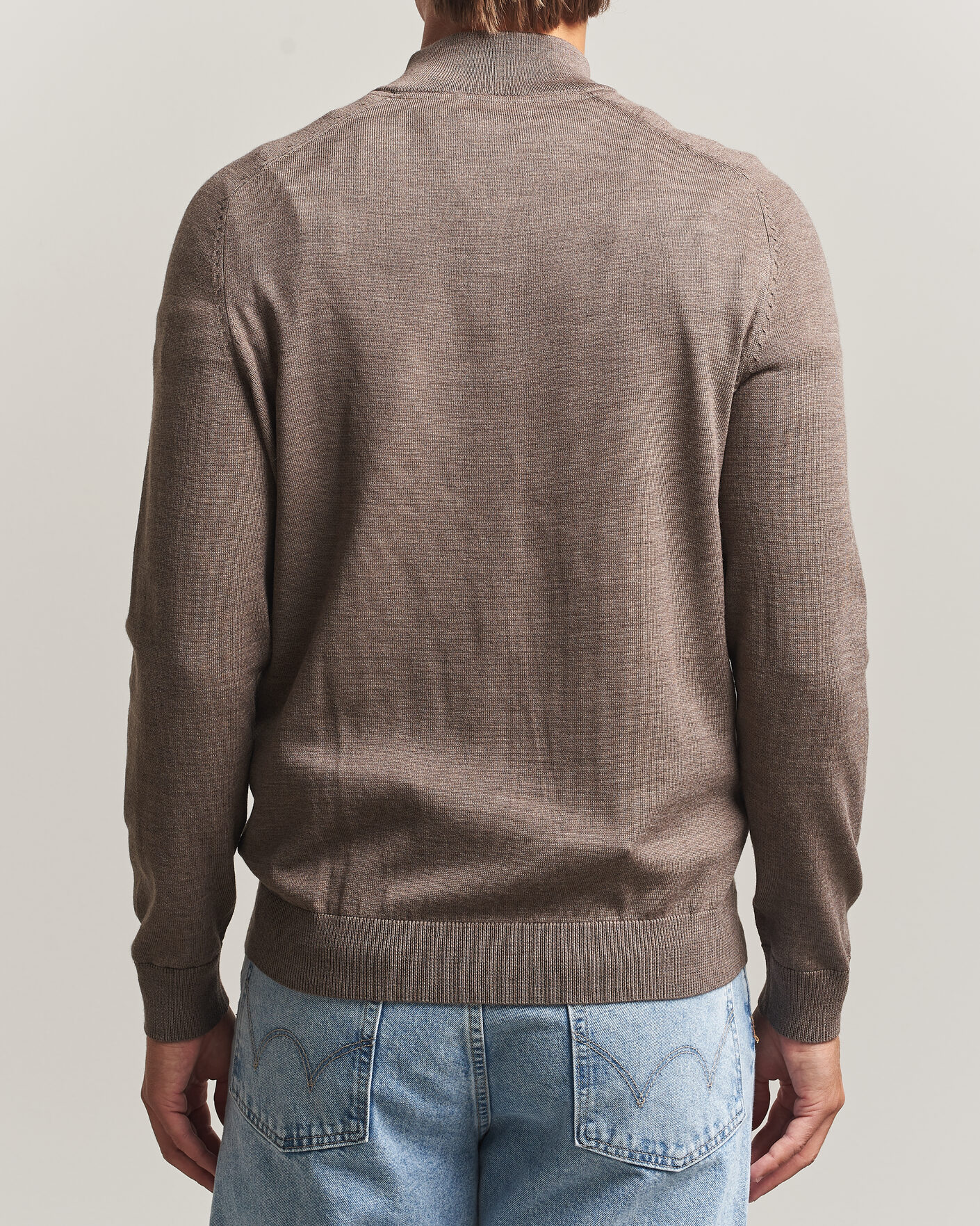Homme | Pulls Et Tricots | Morris | John Merino Half Zip Brown