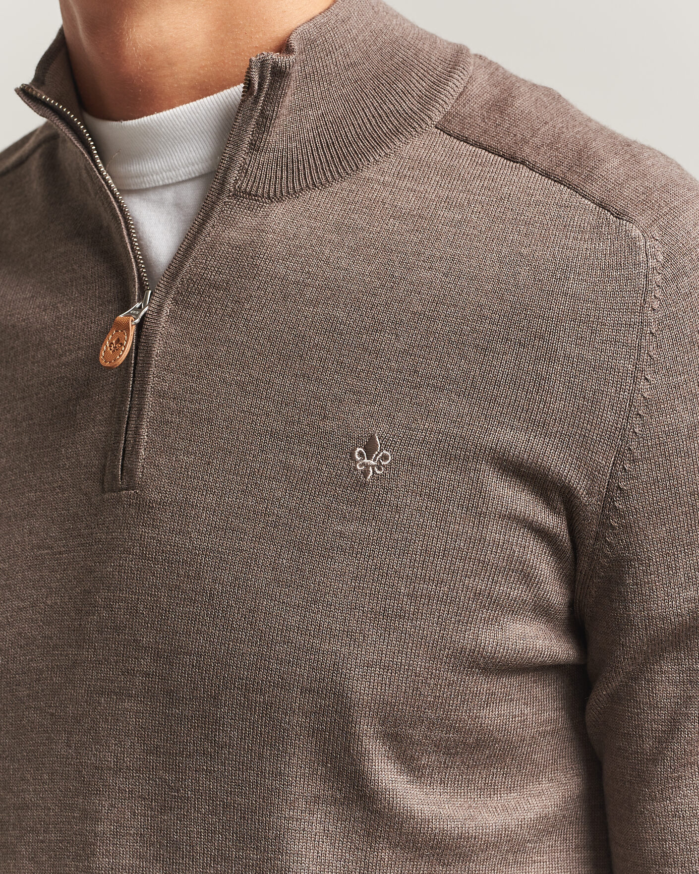 Homme | Pulls Et Tricots | Morris | John Merino Half Zip Brown