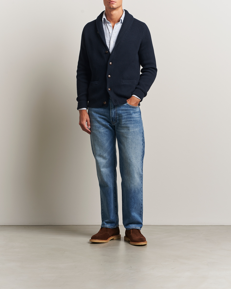 Heren | Truien | Morris | Brayden Shawl Cardigan Navy
