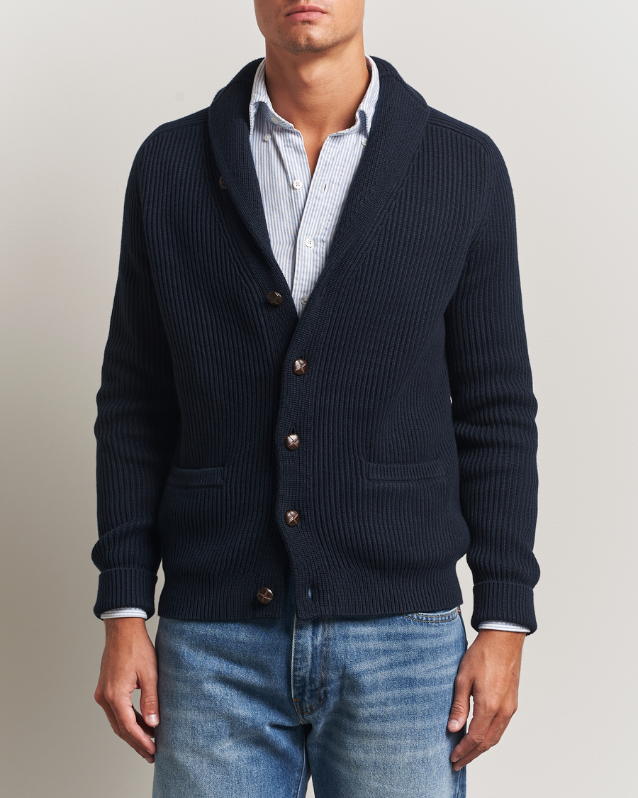 Heren | Truien | Morris | Brayden Shawl Cardigan Navy