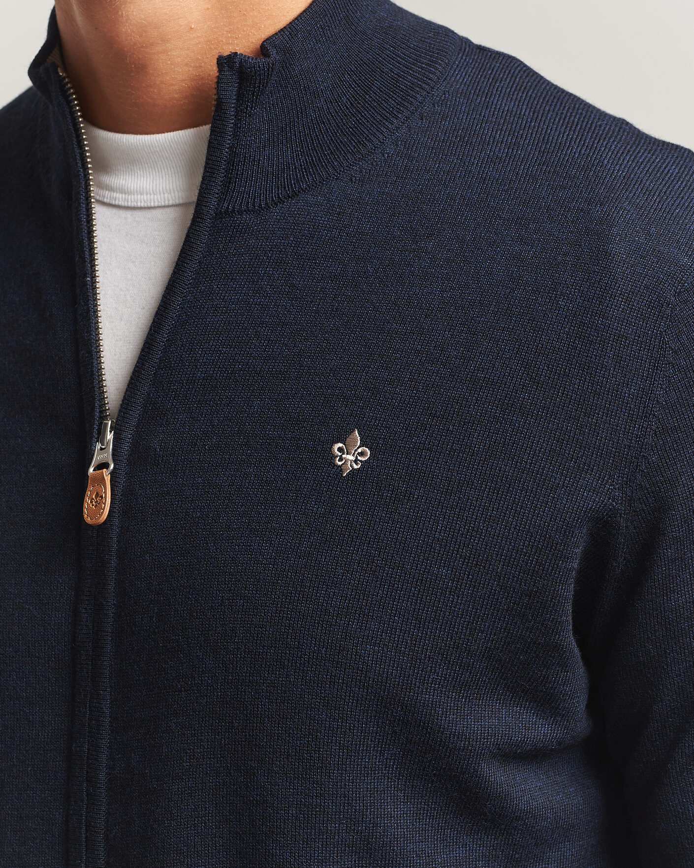 Heren | Truien | Morris | Merino Full Zip Cardigan Navy
