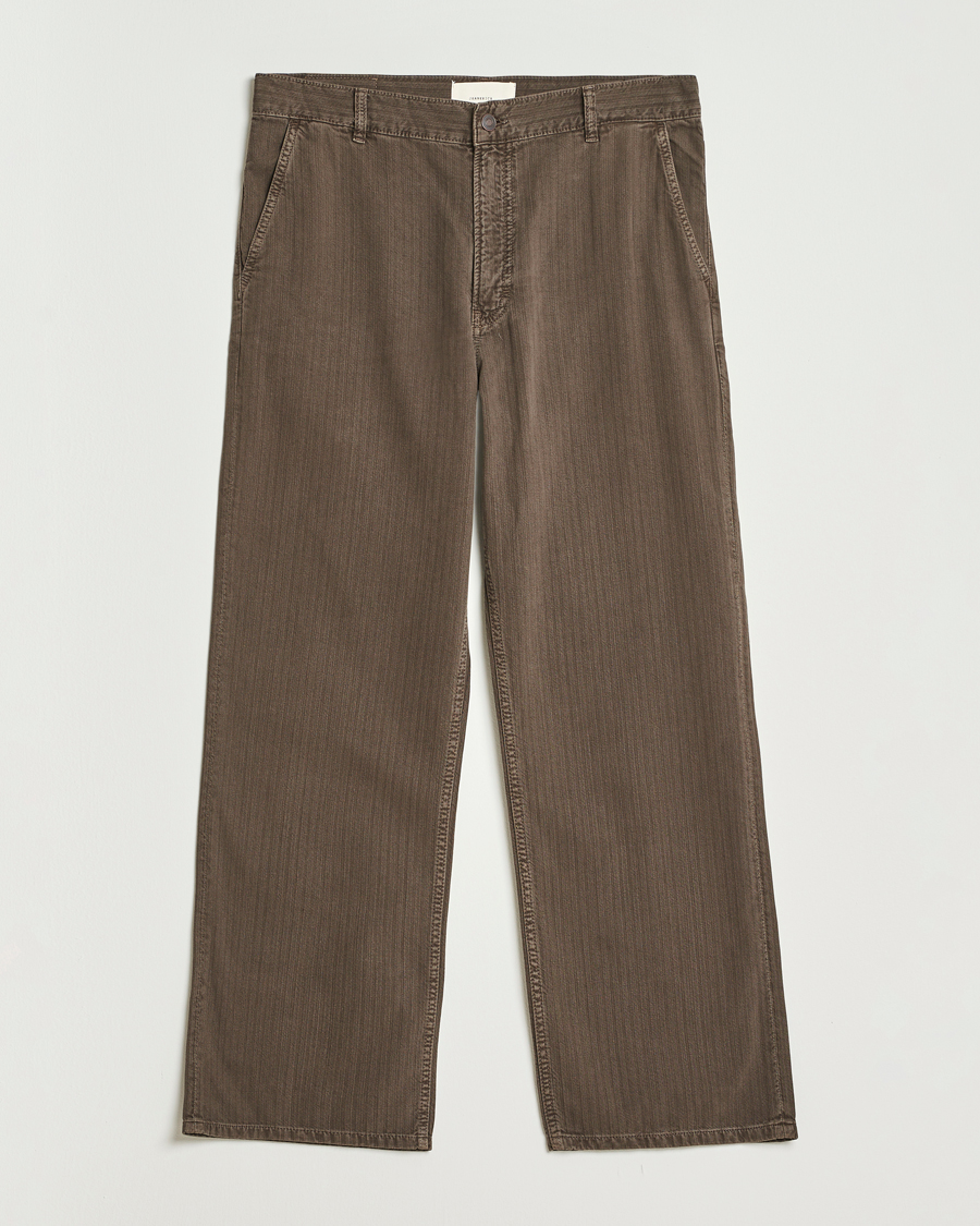 Homme | Pantalons | Jeanerica | Genua Herringbone Twill Chino Brown