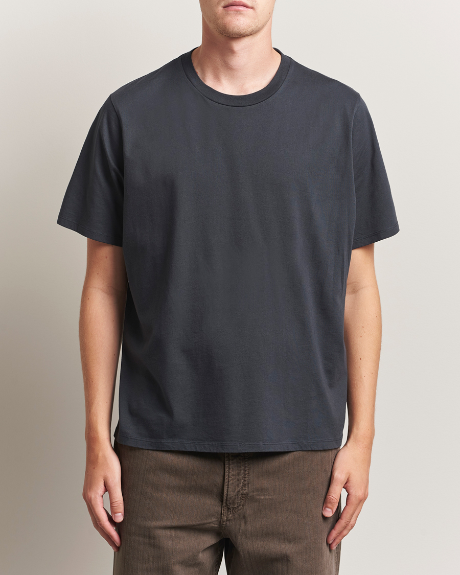 Homme | T-shirts | Jeanerica | Delon Crew Neck T-Shirt Blue Grey