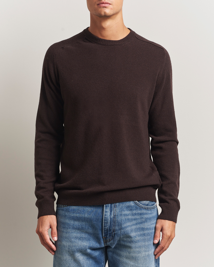 Homme | Pulls Et Tricots | KnowledgeCotton Apparel | Lambswool Roundneck Chocolate