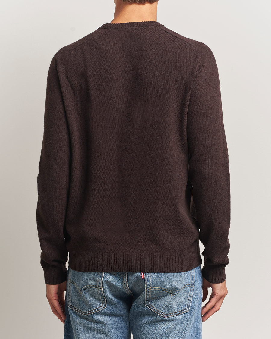Homme | Pulls Et Tricots | KnowledgeCotton Apparel | Lambswool Roundneck Chocolate