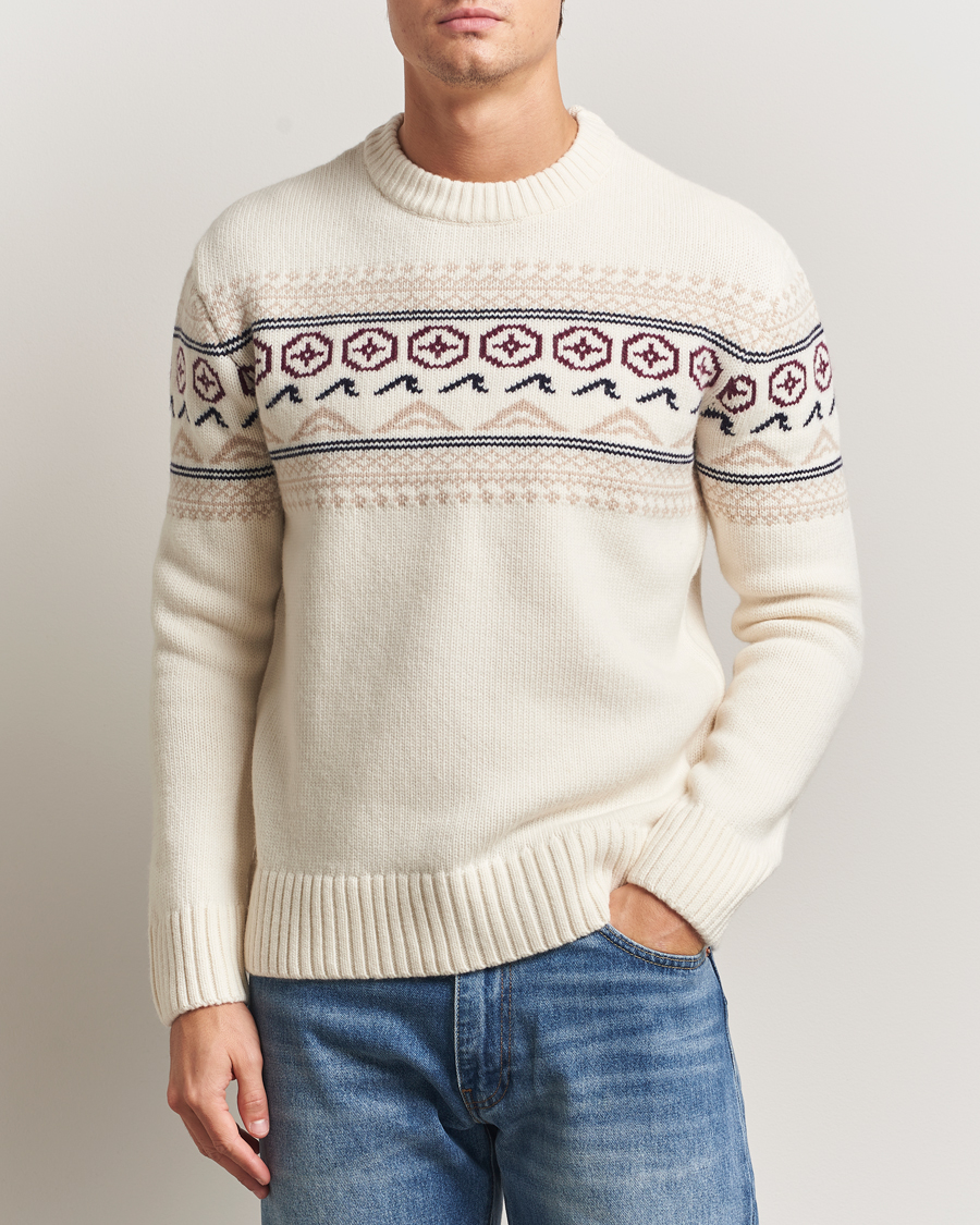 Homme | Pulls Et Tricots | KnowledgeCotton Apparel | Lambswool Knitted Crewneck Egret