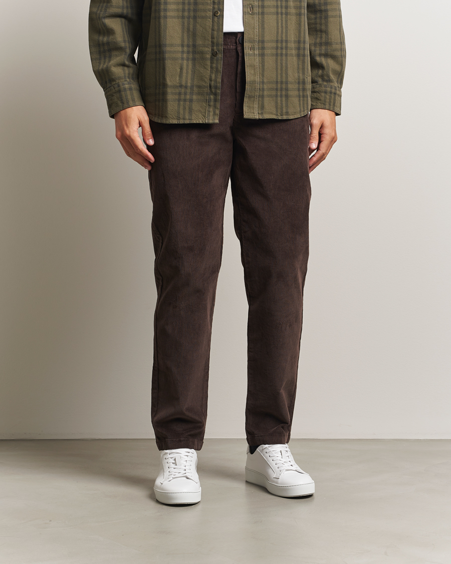 Homme | Pantalons | KnowledgeCotton Apparel | Chuck Regular Cord Trousers Chocolate