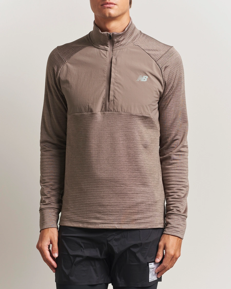 Homme | Pulls Et Tricots | New Balance Running | Heat Grid Half Zip Earth Shadow Heather