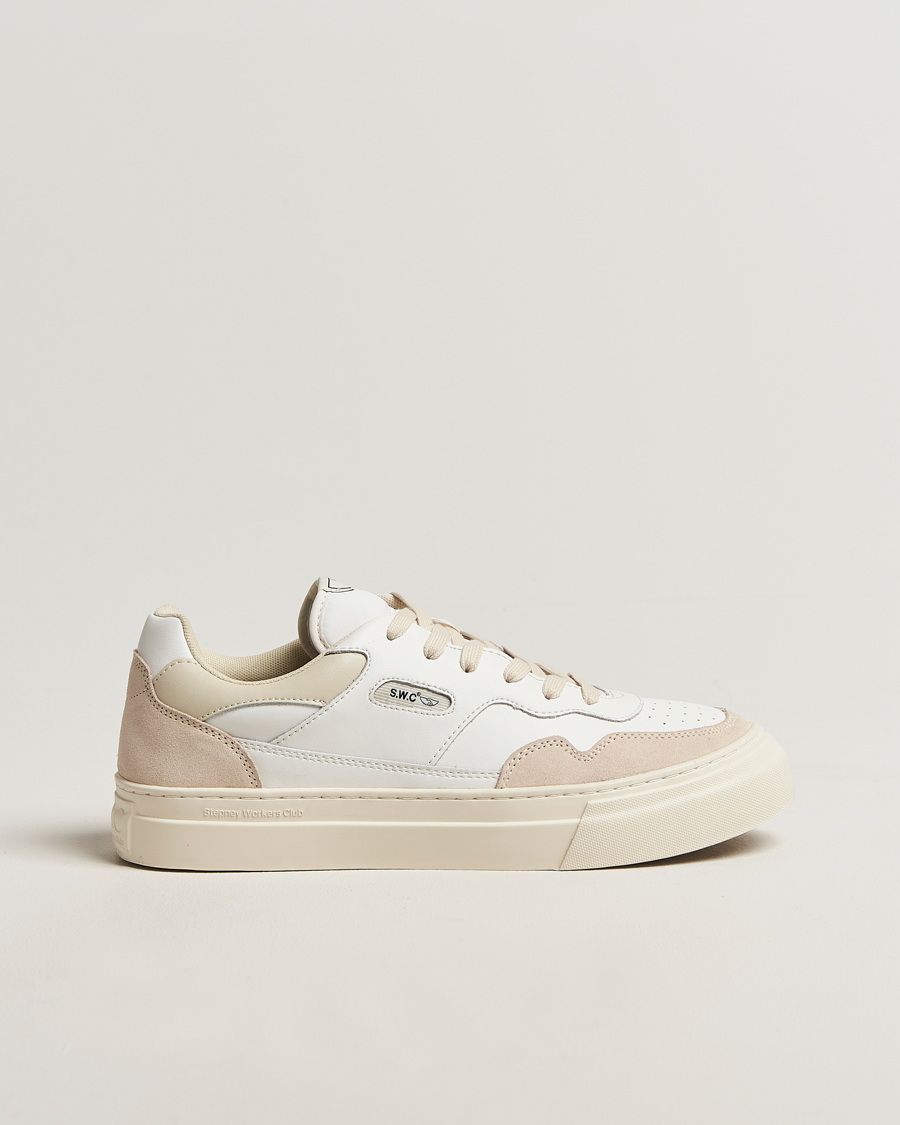 Homme | Baskets | Stepney Workers Club | Pearl Leather/Suede Mix Sneaker Spring White