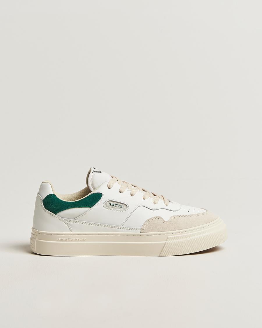 Homme | Baskets | Stepney Workers Club | Pearl Leather/Suede Mix Sneaker White Green