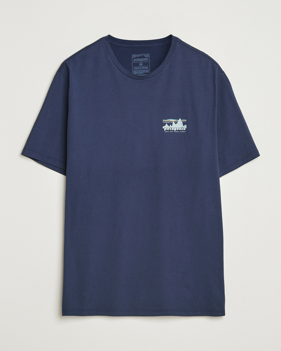 Heren | T-shirts | Patagonia | 73 Skyline Organic T-Shirt New Navy