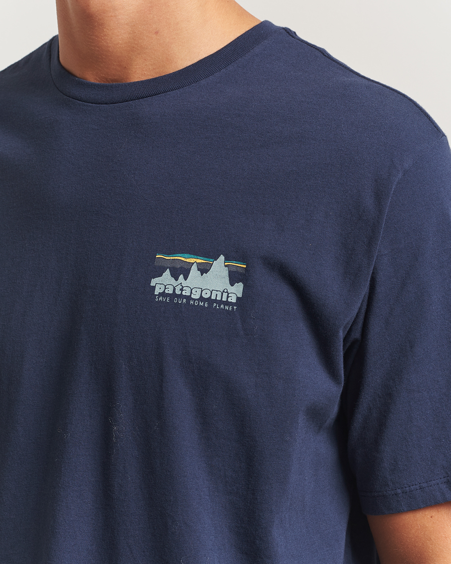 Heren | T-shirts | Patagonia | 73 Skyline Organic T-Shirt New Navy