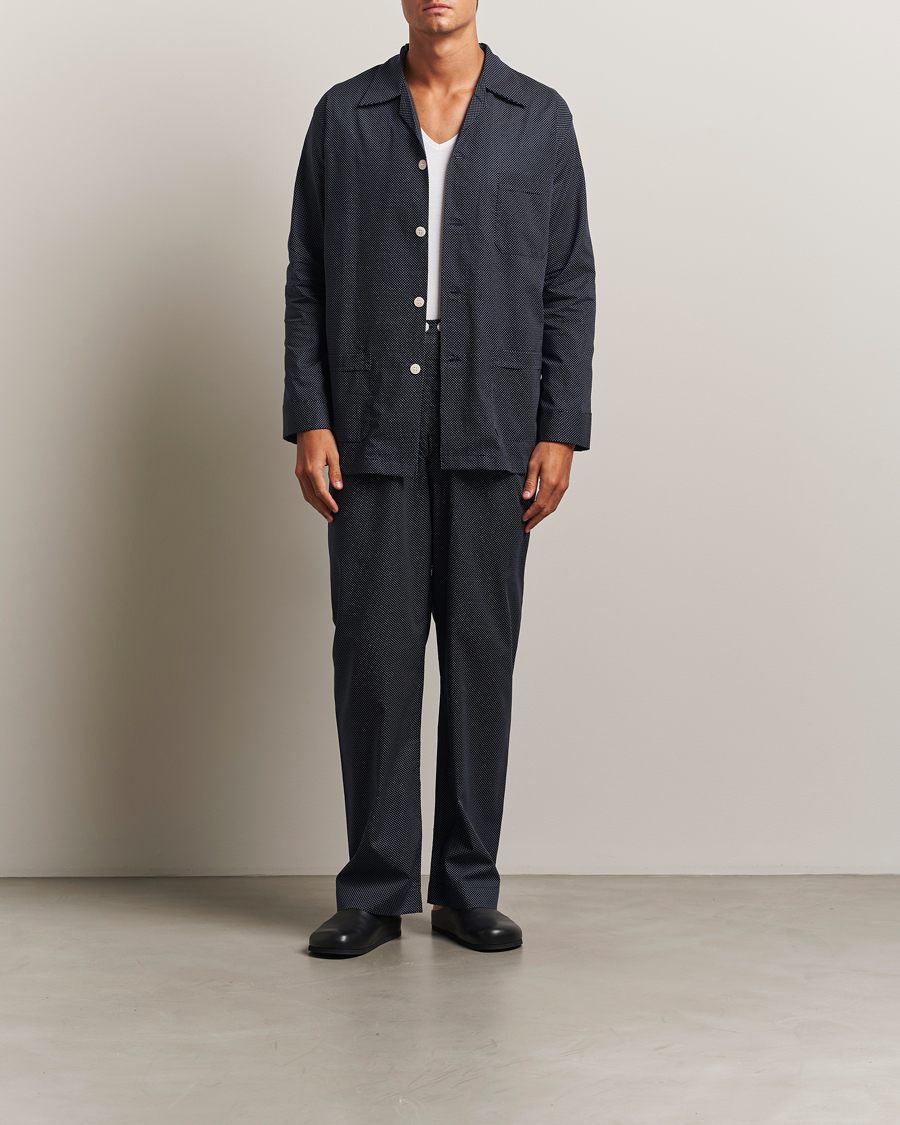 Heren | Pyjama's en gewaden | Derek Rose | Printed Cotton Pyjama Set Navy