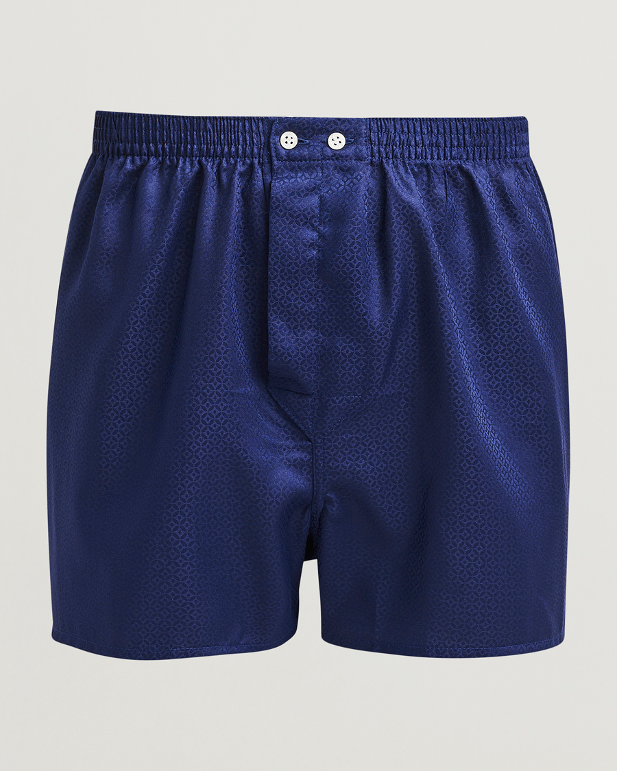 Heren | Ondergoed | Derek Rose | Classic Fit Woven Cotton Boxer Shorts Navy