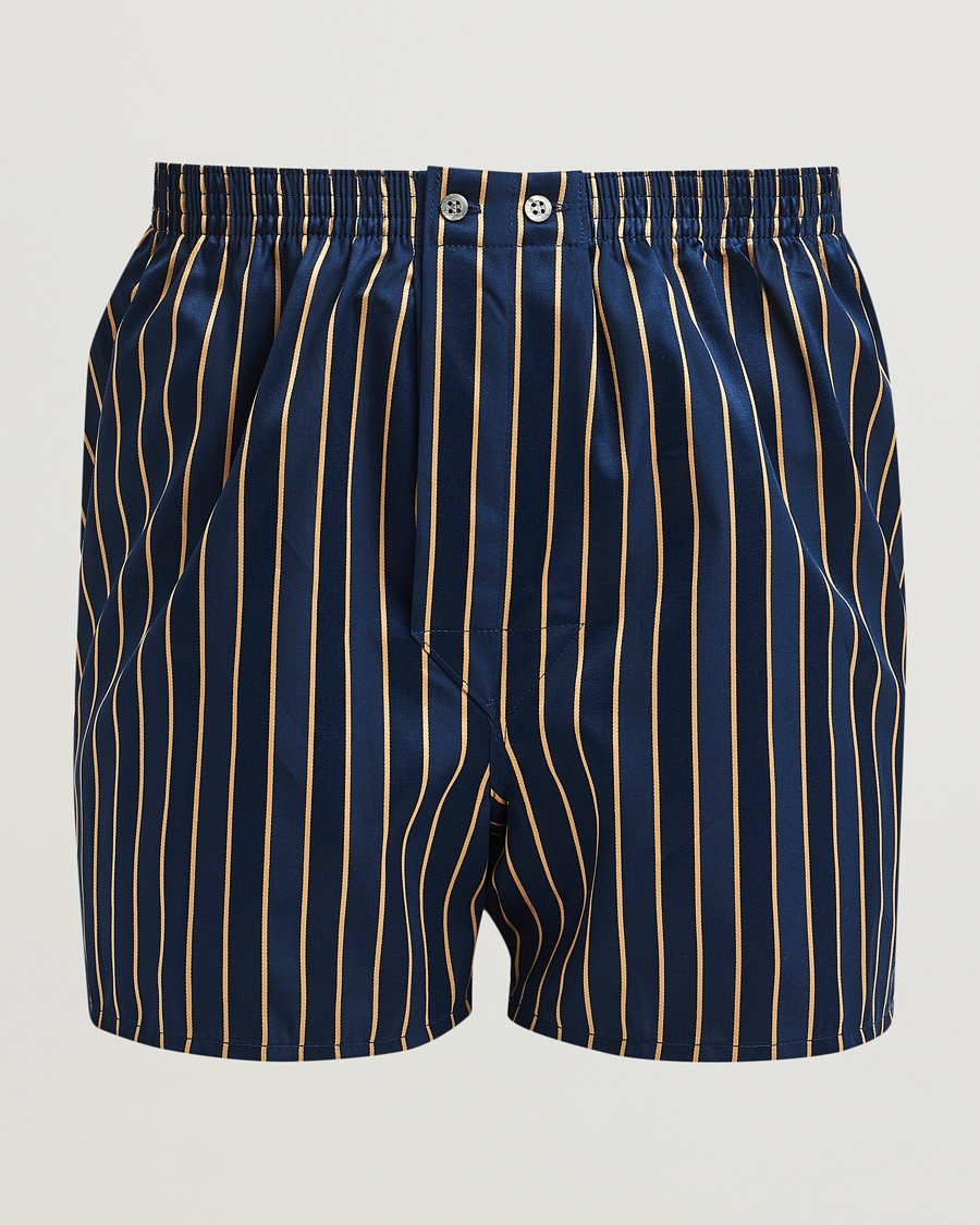 Heren | Ondergoed | Derek Rose | Classic Fit Woven Cotton Boxer Shorts Navy