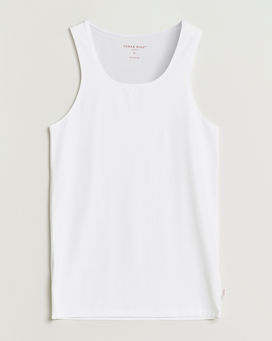 Homme | T-shirts | Derek Rose | Pima Cotton Tank Top White
