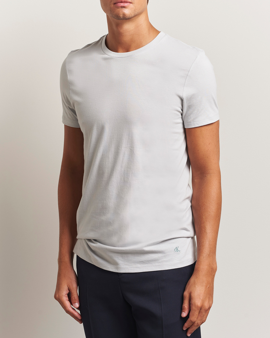 Heren | T-shirts | Calvin Klein | 3-Pack Cotton Crew Neck T-Shirt Blue/Grey/Green