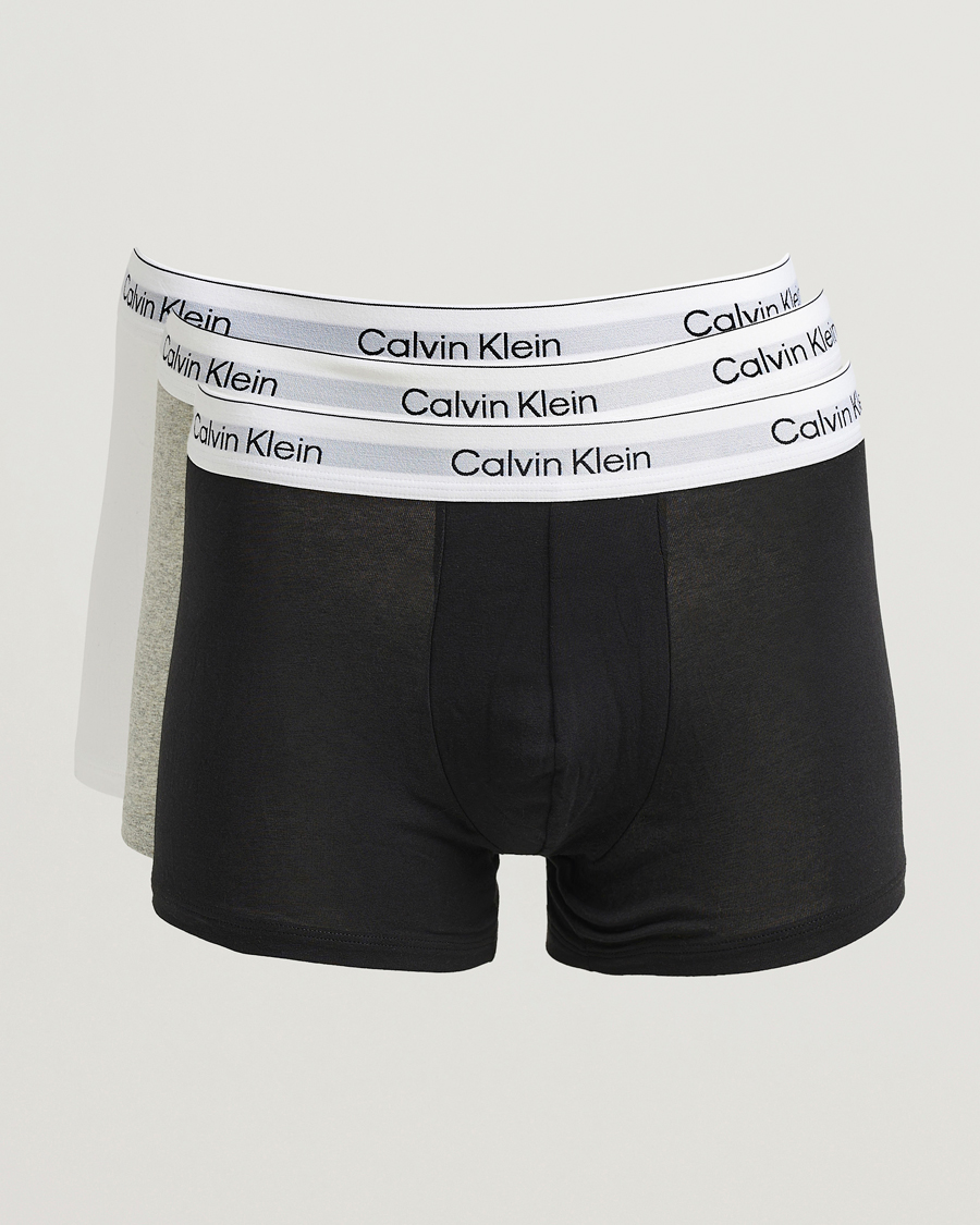 Heren | Ondergoed | Calvin Klein | 3-Pack Icon Cotton Stretch Trunk Grey/Black/White
