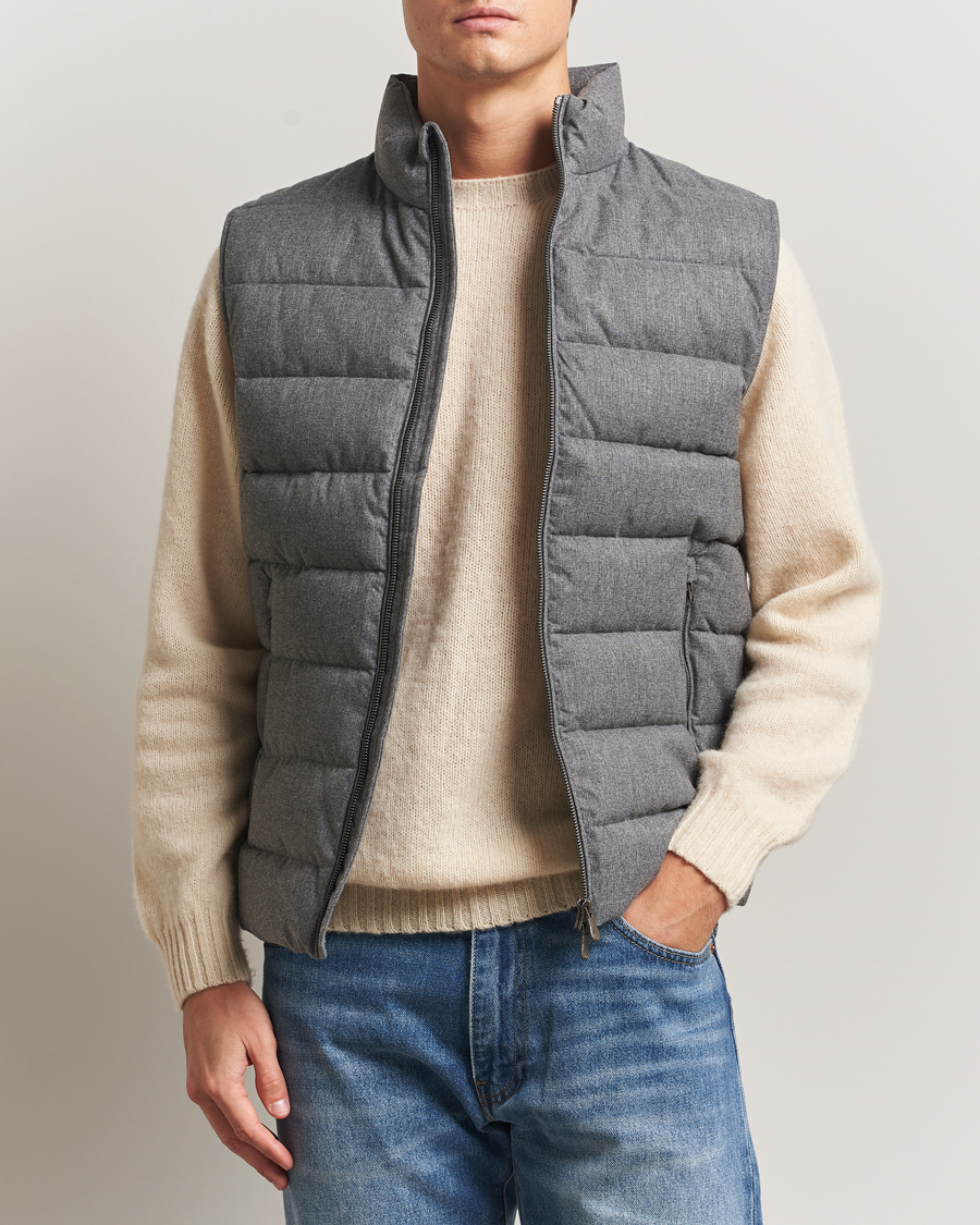 Homme | Gilets | Save The Duck | Italo Padded Flannel Vest Mid Grey Melange