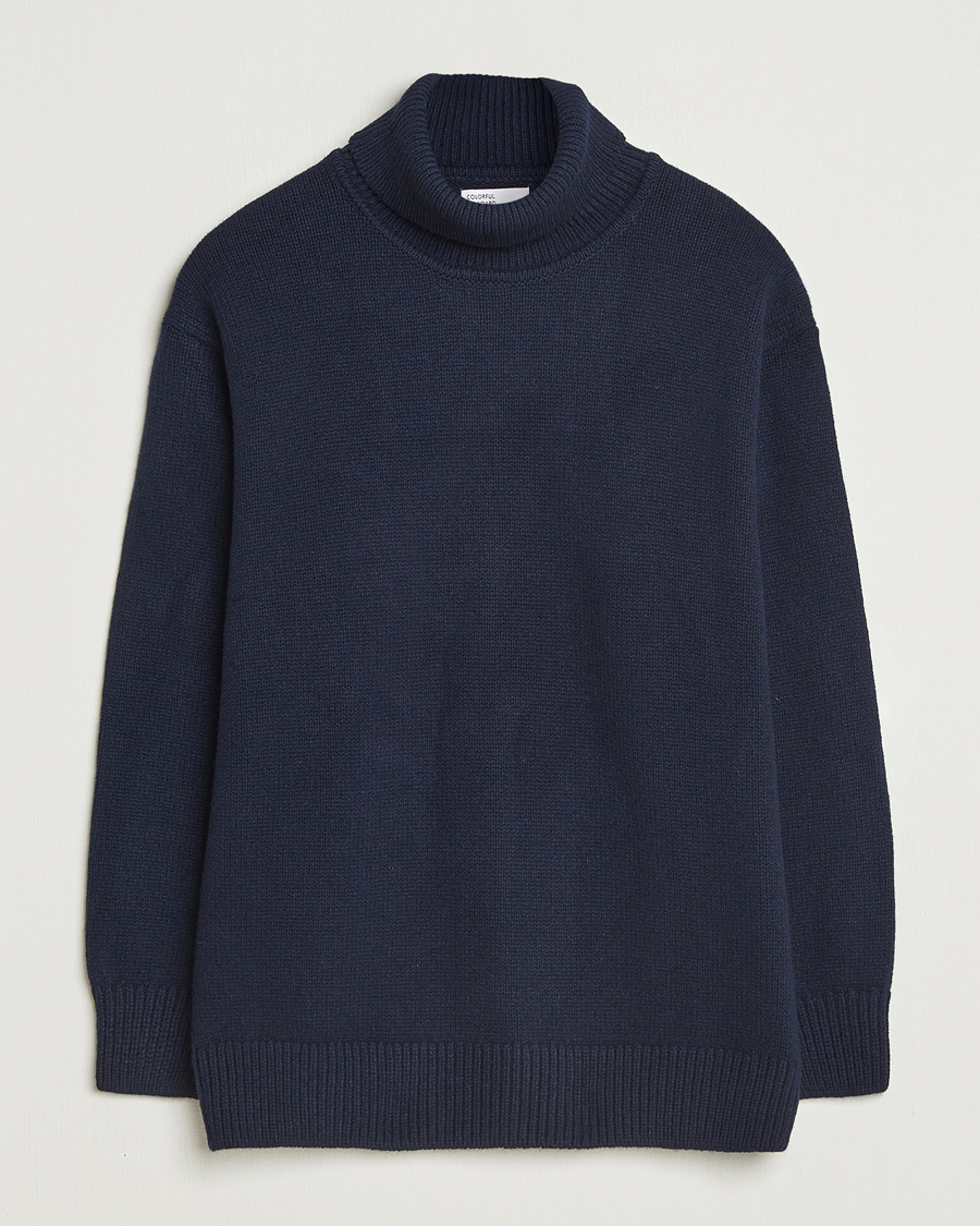 Homme | Pulls Et Tricots | Colorful Standard | Merino Wool Turtleneck Navy Blue