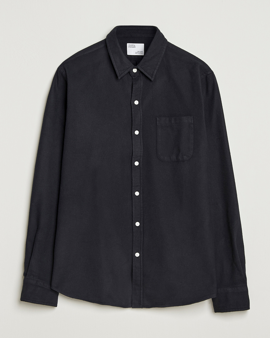 Homme | Chemises | Colorful Standard | Organic Flannel Shirt Deep Black