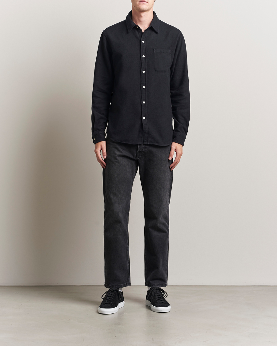 Homme | Chemises | Colorful Standard | Organic Flannel Shirt Deep Black