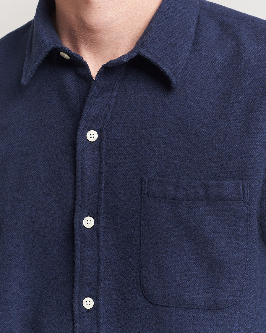 Homme | Chemises | Colorful Standard | Organic Flannel Shirt Navy Blue