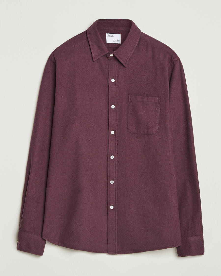 Homme | Chemises | Colorful Standard | Organic Flannel Shirt Oxblood Red