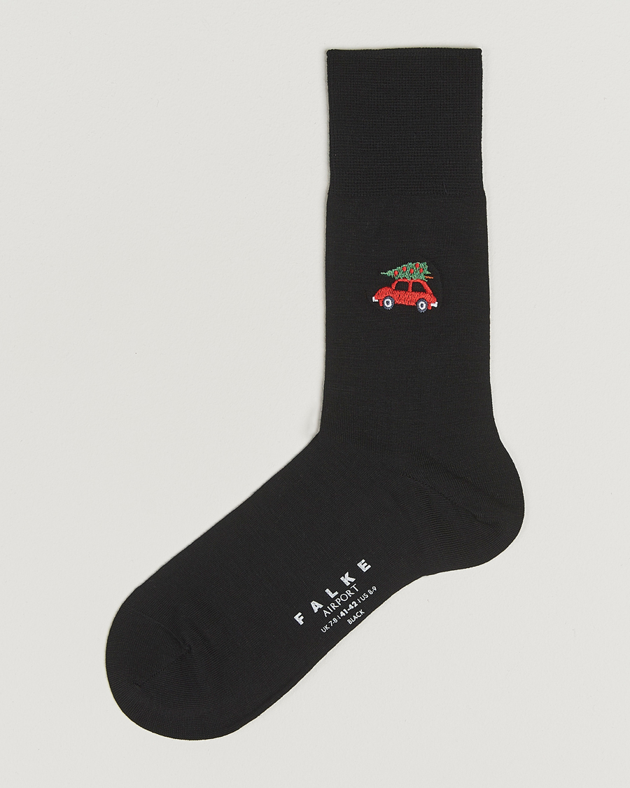 Heren | Ondergoed | Falke | Airport Christmas Car Sock Black