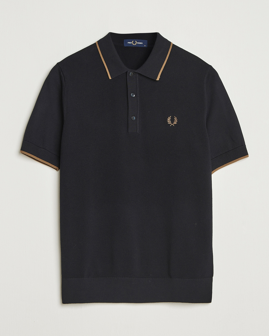 Heren | Polo's | Fred Perry | Pique Knitted Tipped Polo Black