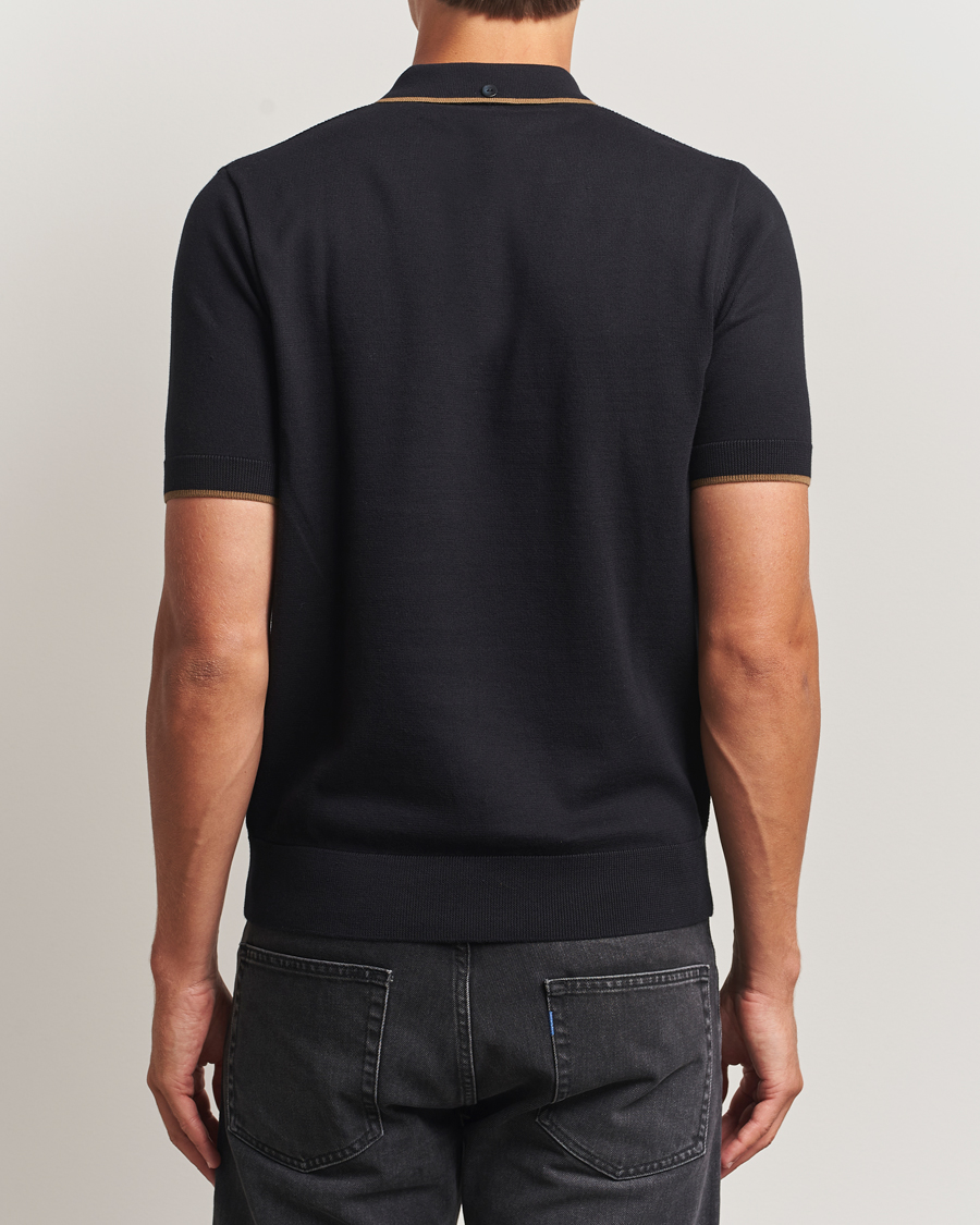 Heren | Polo's | Fred Perry | Pique Knitted Tipped Polo Black