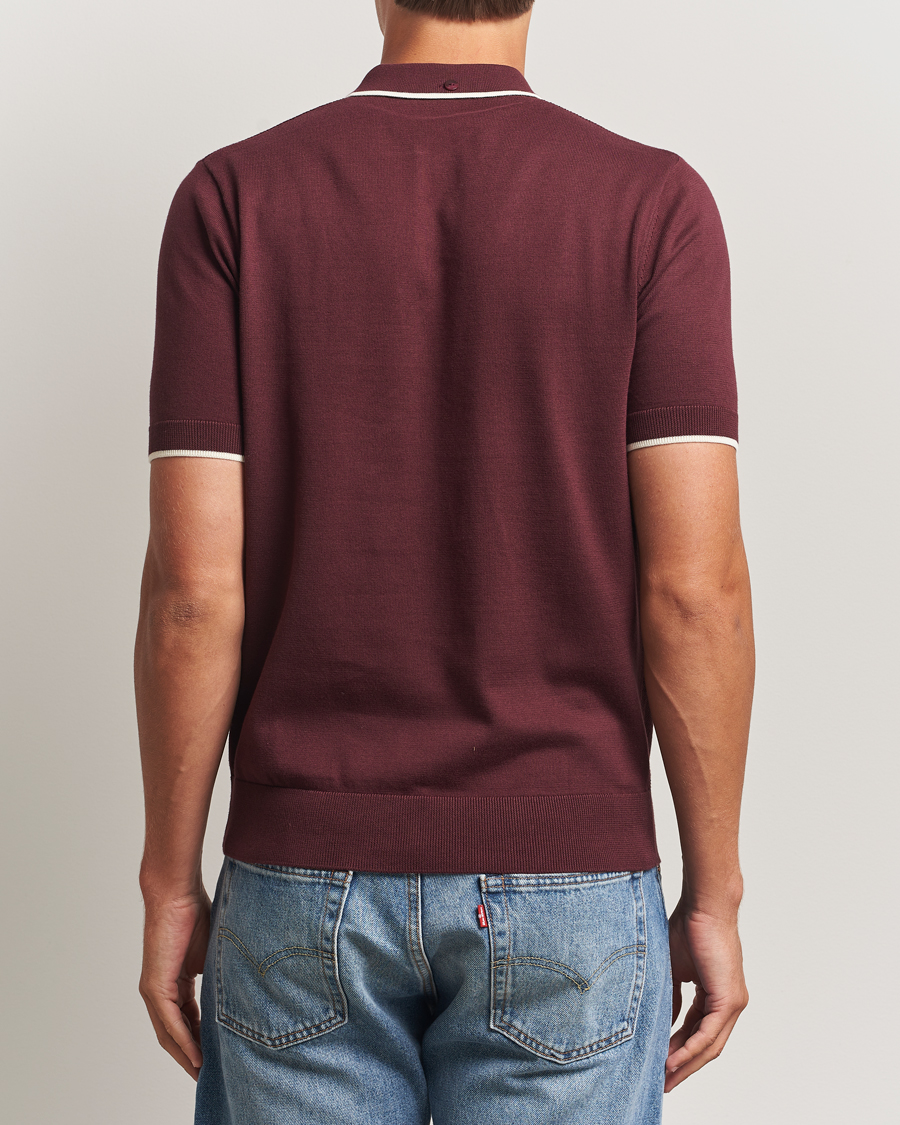 Heren | Polo's | Fred Perry | Pique Knitted Tipped Polo Oxblood