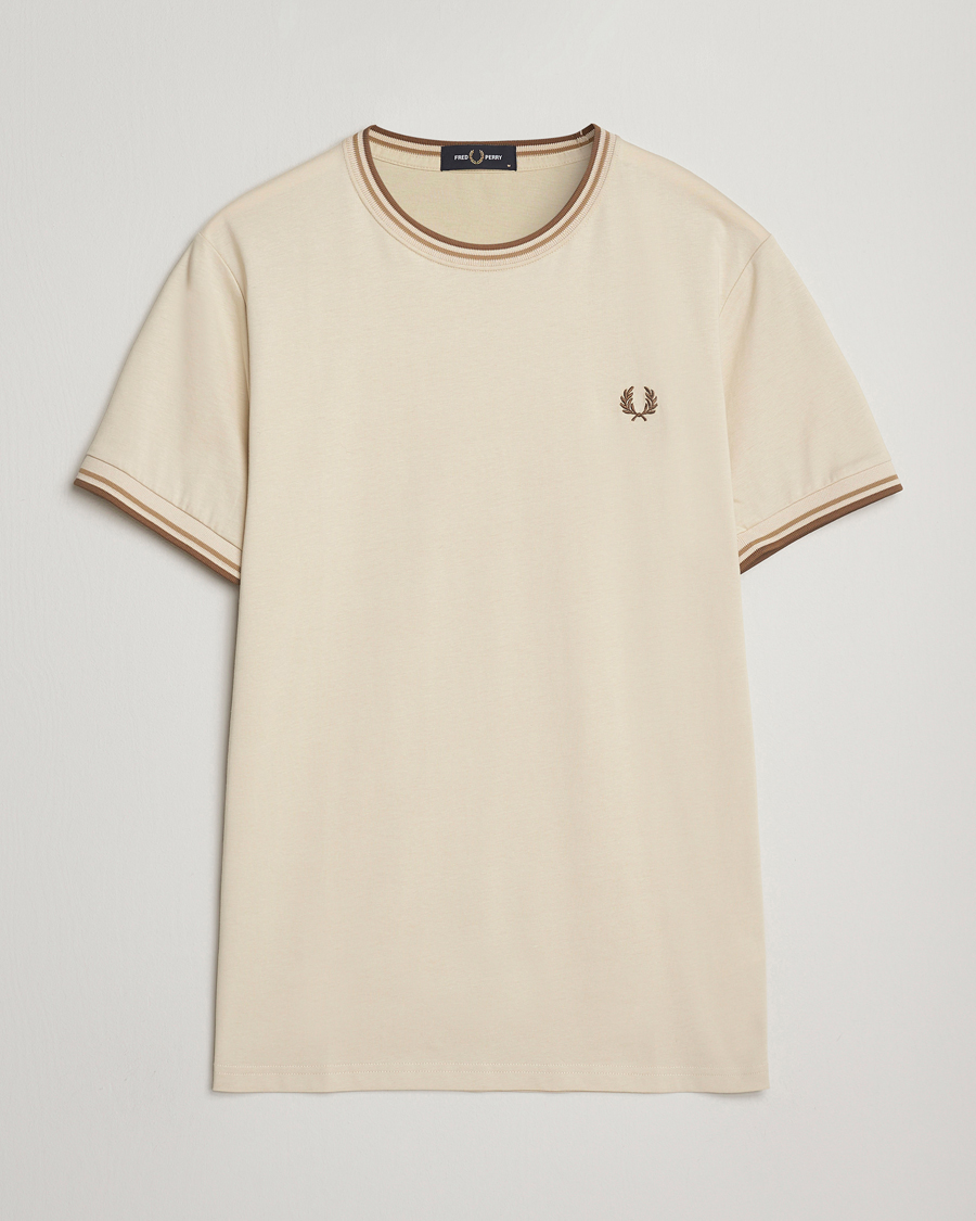 Heren | T-shirts | Fred Perry | Twin Tipped T-Shirt Oatmeal