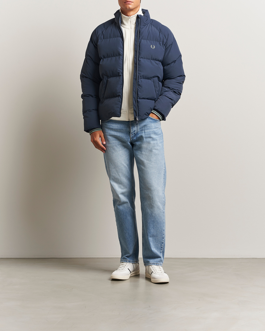 Homme | Manteaux Et Vestes | Fred Perry | Raglan Padded Down Jacket Dark Airforce