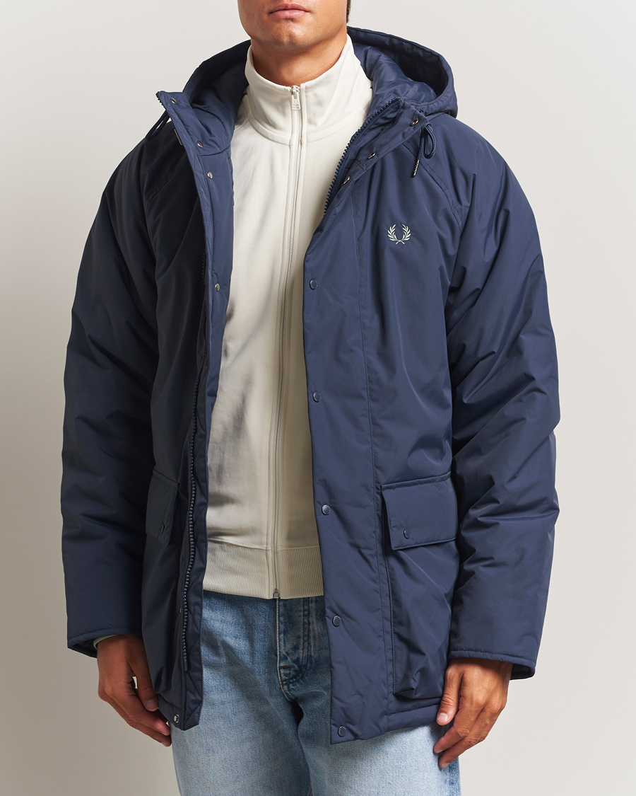 Heren | Jassen | Fred Perry | Stockport Padded Hooded Jacket Dark Airforce