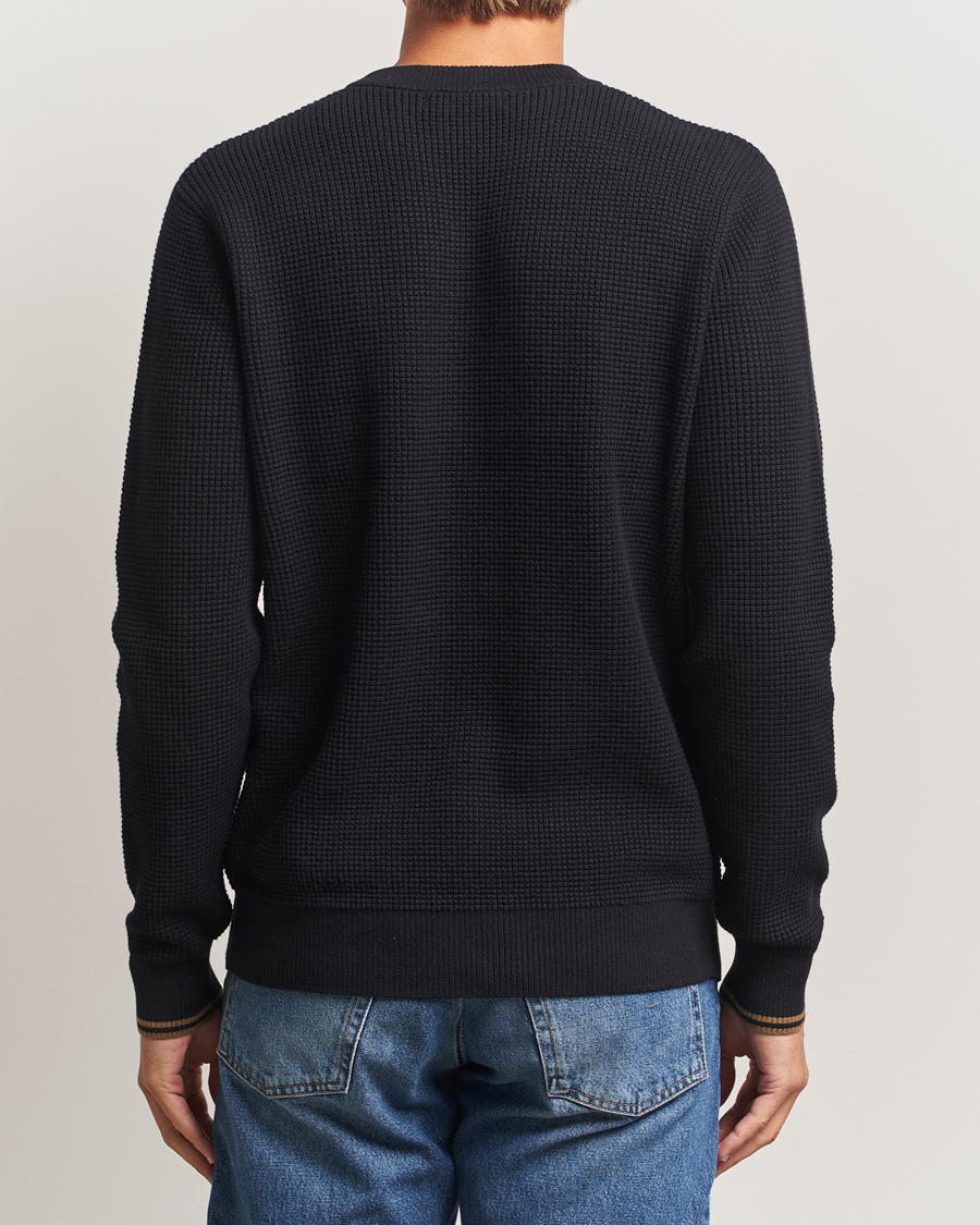 Homme | Pulls Et Tricots | Fred Perry | Waffle Stitch Jumper Black