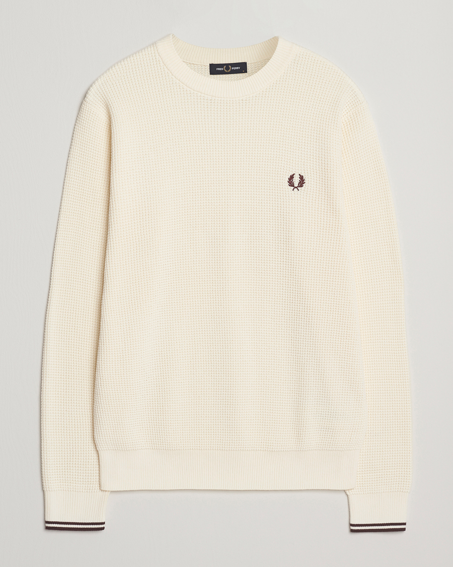Homme | Pulls Et Tricots | Fred Perry | Waffle Stitch Jumper Ecru