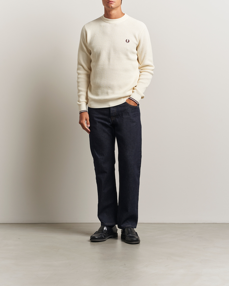 Homme | Pulls Et Tricots | Fred Perry | Waffle Stitch Jumper Ecru