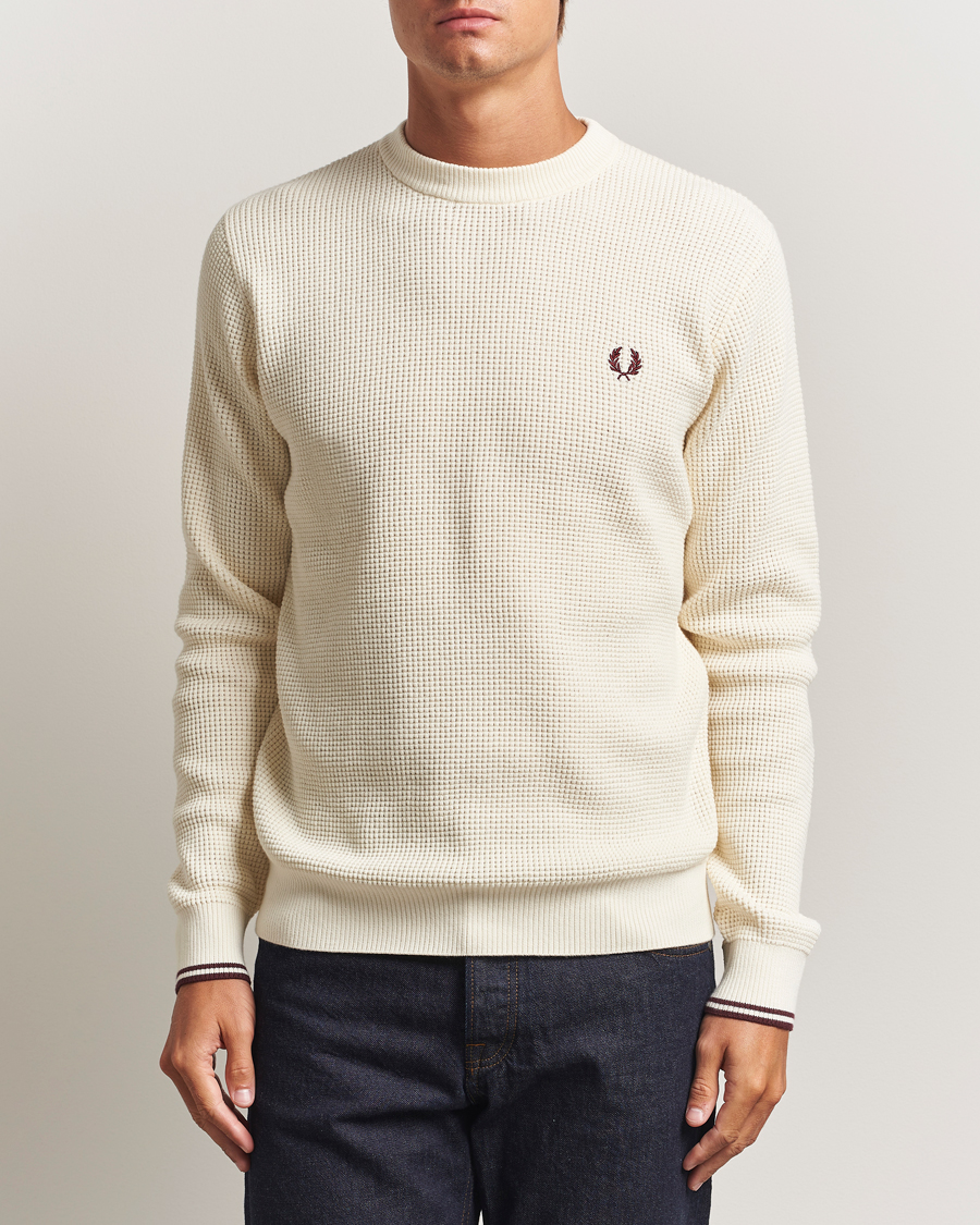 Homme | Pulls Et Tricots | Fred Perry | Waffle Stitch Jumper Ecru