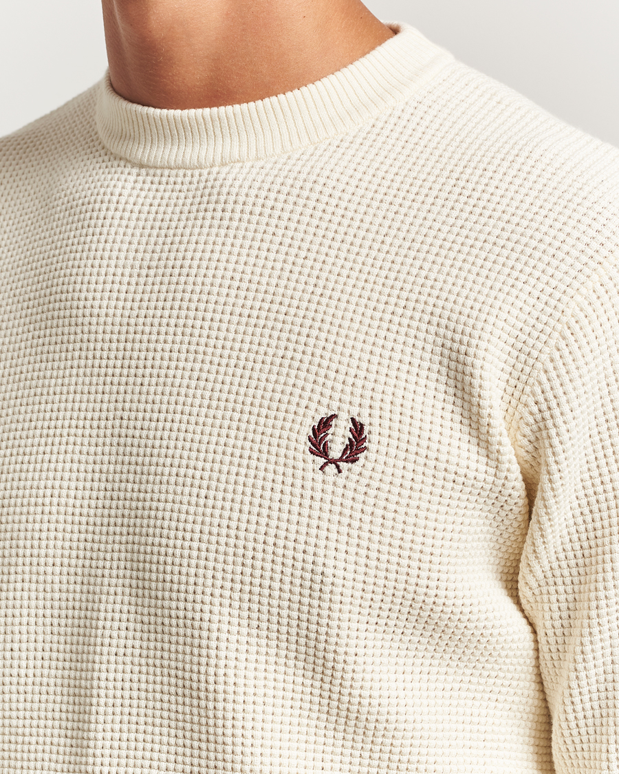 Homme | Pulls Et Tricots | Fred Perry | Waffle Stitch Jumper Ecru
