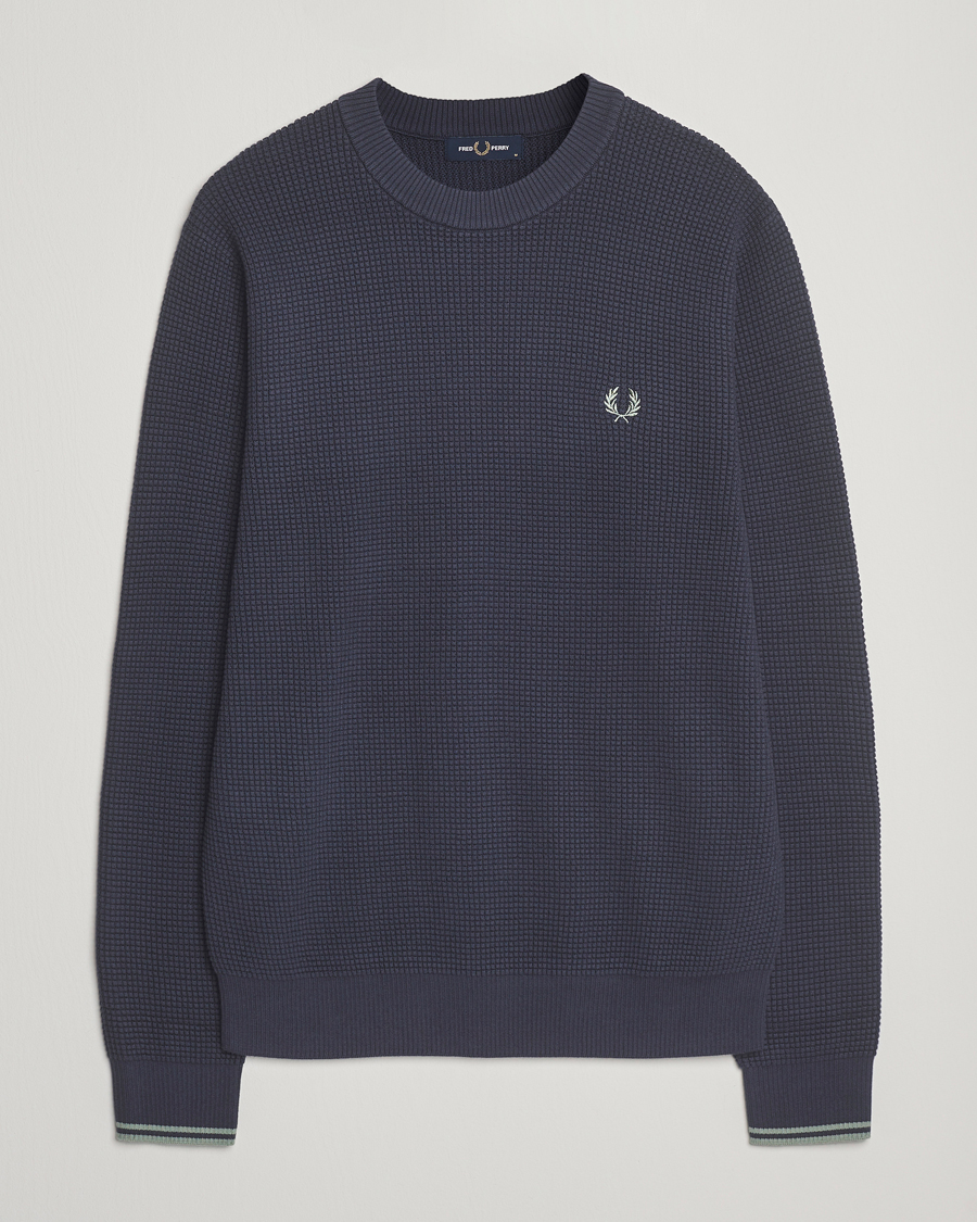 Homme | Pulls Et Tricots | Fred Perry | Waffle Stitch Jumper Dark Airforce