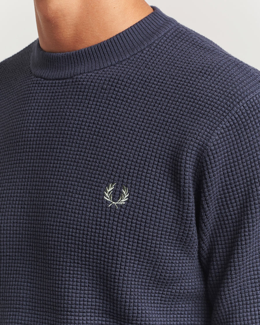 Homme | Pulls Et Tricots | Fred Perry | Waffle Stitch Jumper Dark Airforce